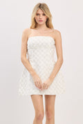 'A DREAM IN WHITE' PEARL BEADED MINI DRESS
