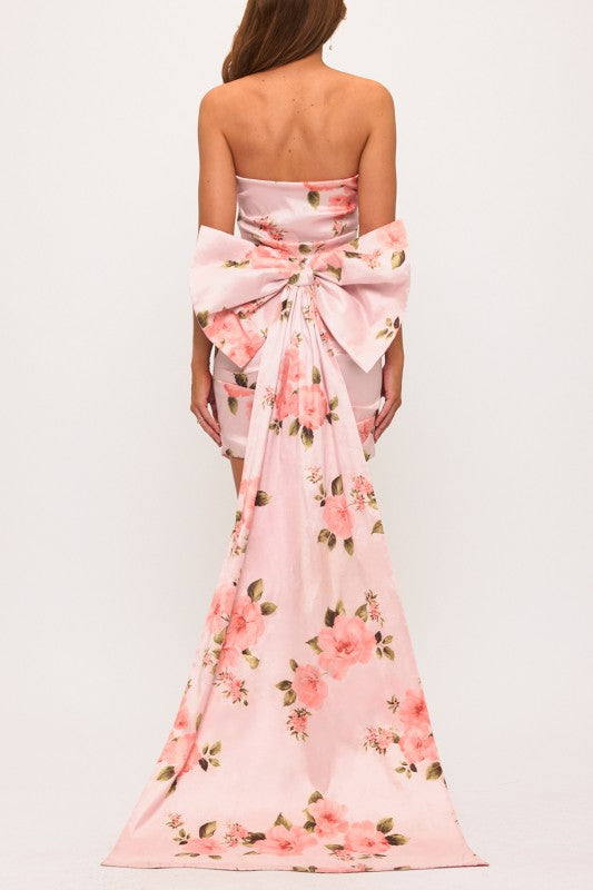 CELESTE BOW BACK FLORAL MINI DRESS