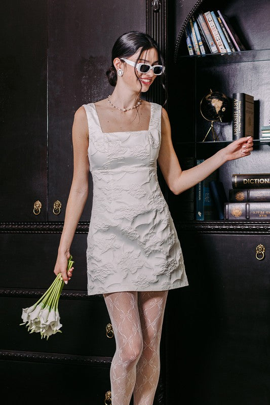 TEXTURED JACQUARD MINI DRESS