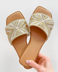 Beaded Slip-On Sandals