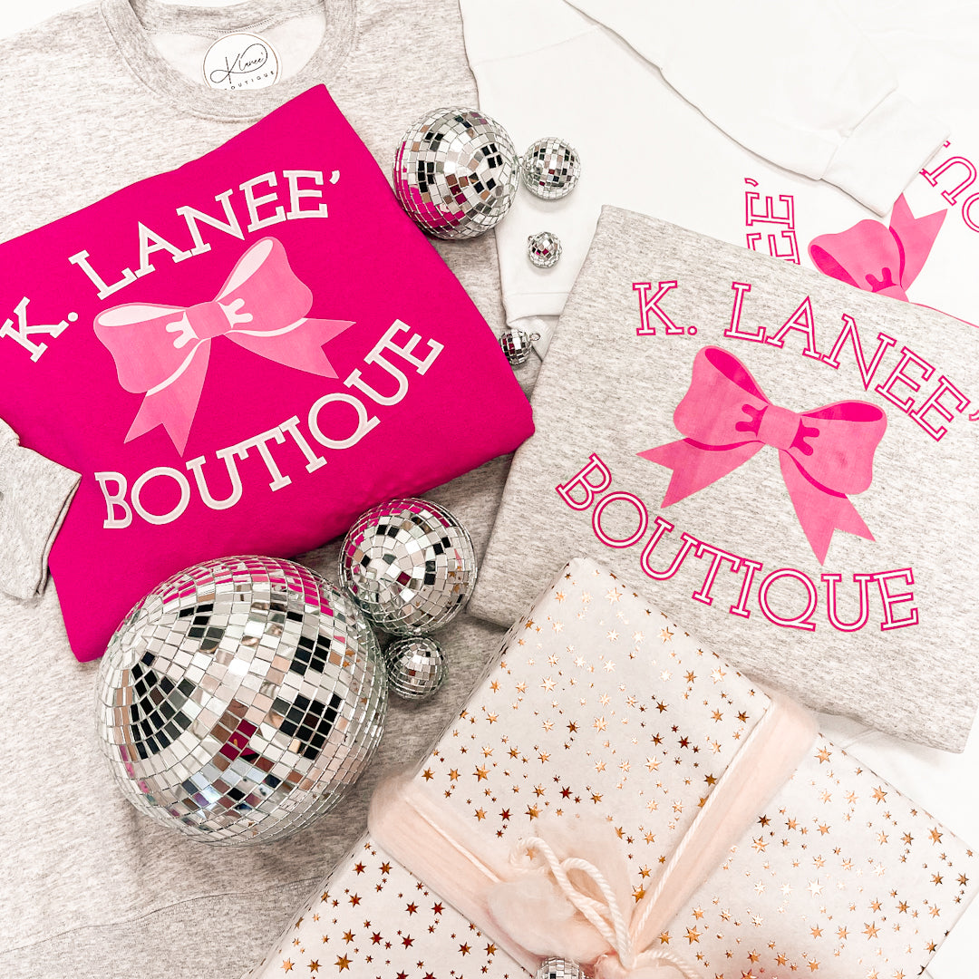 K. LANEE' BOW SWEATSHIRT