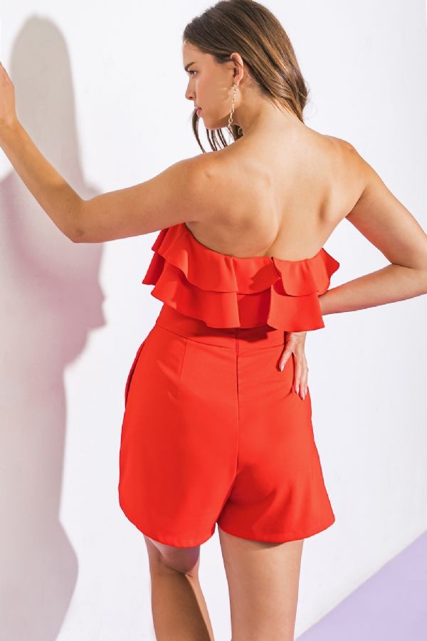 'STEPPING INTO SUMMER' STRAPLESS ROMPER